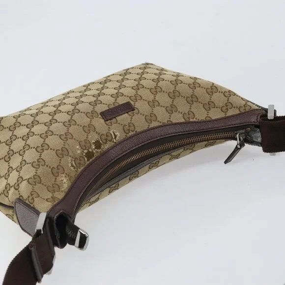 Authentic GUCCI GG Canvas Shoulder Bag Beige Gold 181092 - Picture 13 of 16